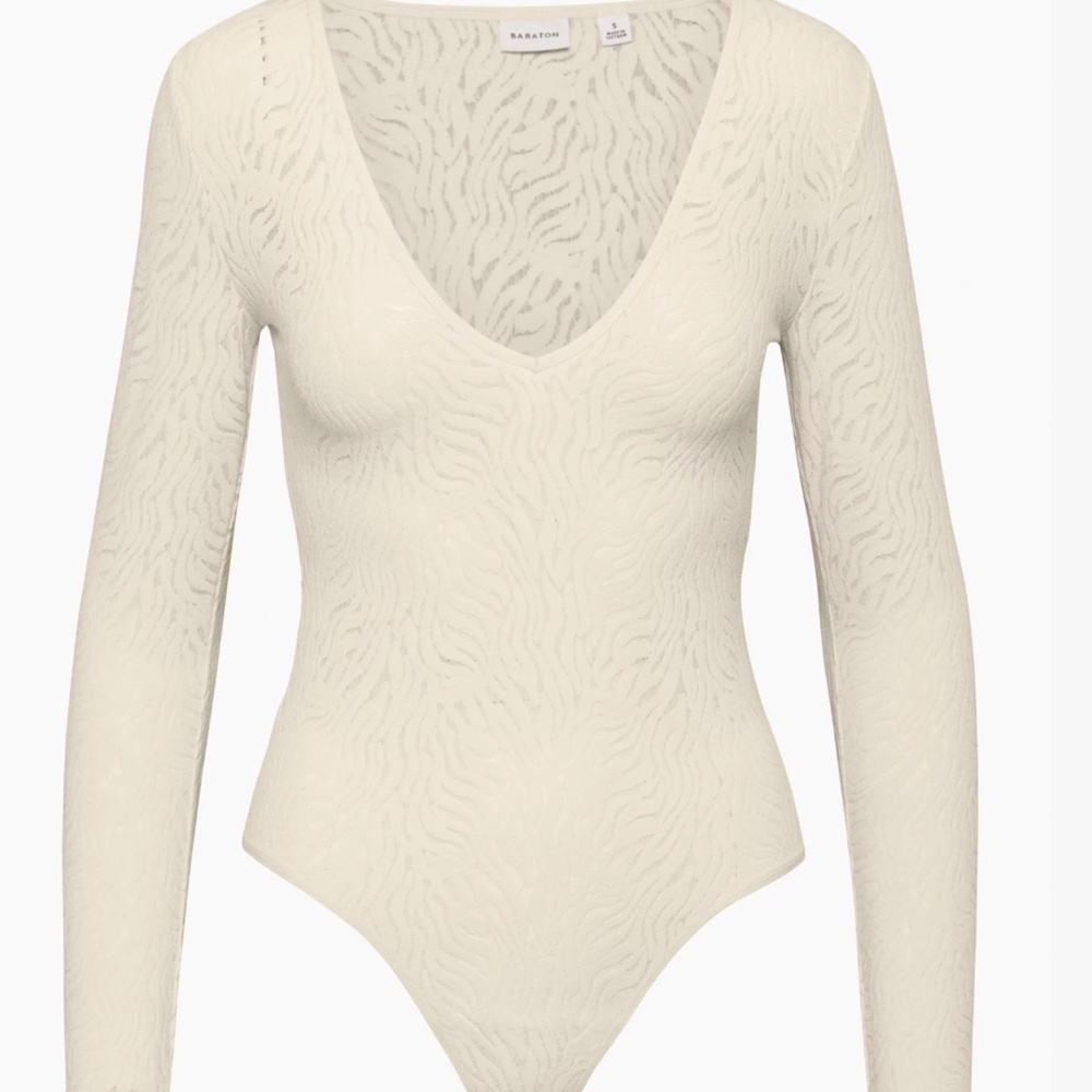 NWT Aritzia Babaton Shapelace V-Neck Longsleeve Bodysuit XXS!